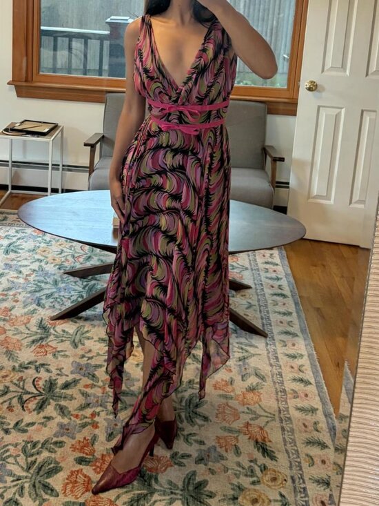 Betsey Johnson Dresses & Skirts - Iconic vintage Betsey Johnson patterned silk dress